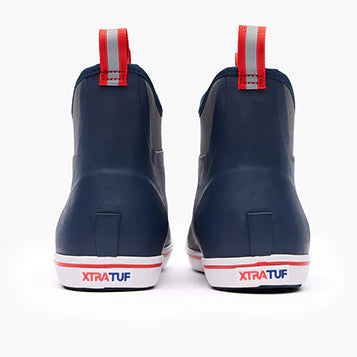 XTRATUF Men's 6 in Ankle Deck Boot - Color:Navy/Red