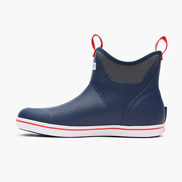 XTRATUF Men's 6 in Ankle Deck Boot - Color:Navy/Red