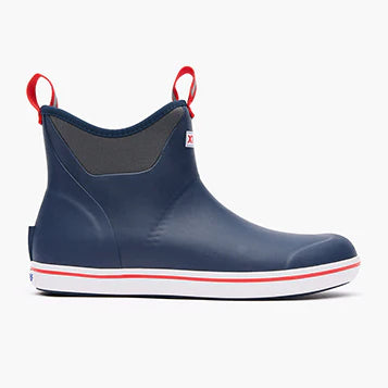XTRATUF Men's 6 in Ankle Deck Boot - Color:Navy/Red