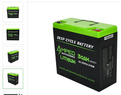 Amped Outdoors 30Ah LIFE PO4 Lithium Battery Tall Version