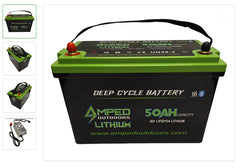 36V 100Ah Trolling Motor Lithium Battery System (2 36V 50Ah LiFePO4 Batteries in Parallel) - Bluetooth - IP67 Waterproof - Heated - 36V Charger