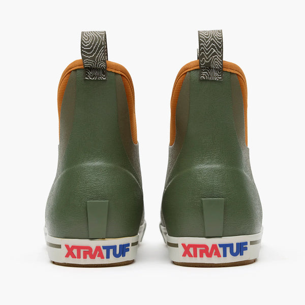 XTRATUF Men's Camp Fleece Lined 6 in Ankle Deck Boot Color:Olive/Spice