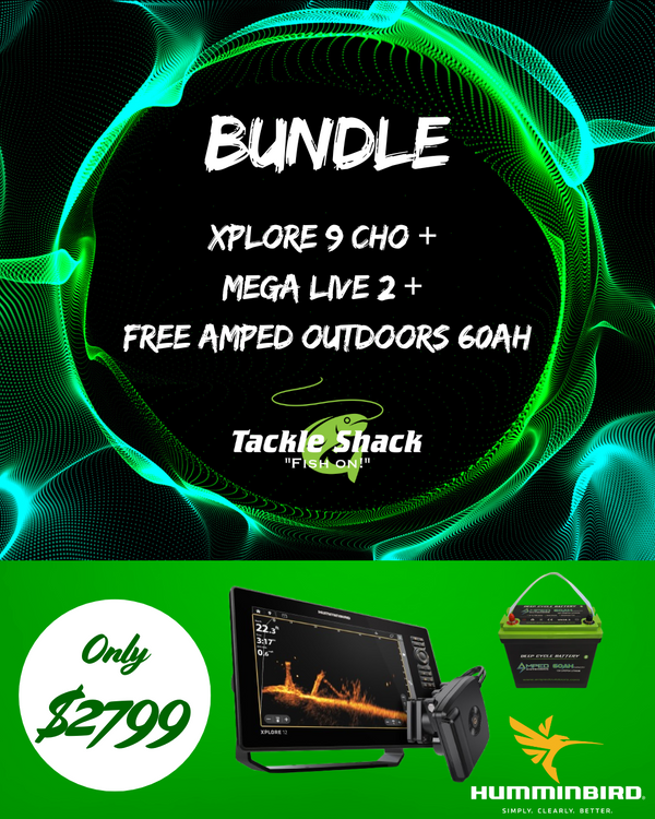 Humminbird Xplore, Mega Live 2, & Free Amped Outdoors 60ah Battery Bundle