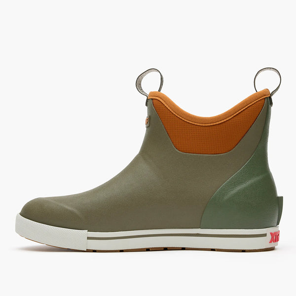 XTRATUF Men's Camp Fleece Lined 6 in Ankle Deck Boot Color:Olive/Spice