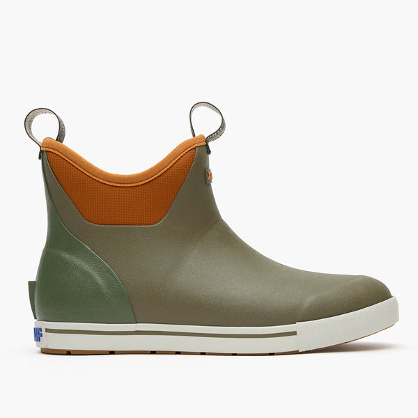XTRATUF Men's Camp Fleece Lined 6 in Ankle Deck Boot Color:Olive/Spice