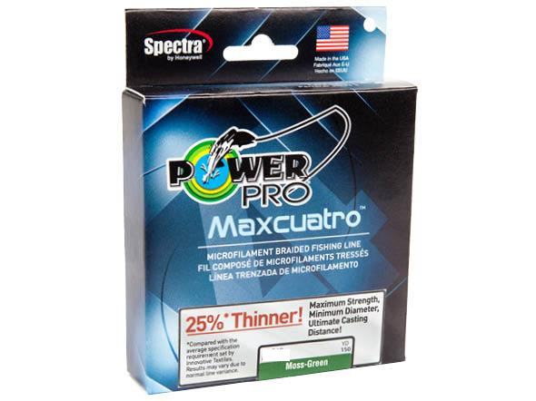 powerpro 33400400500e maxcuatro spectra ht braided fishing line Power Pro PowerPro Maxcuatro Microfilament Braided Line is 25% thinner than existing PowerPro lines with equivalent strength PowerPro Maxcuatro - 500 yd.